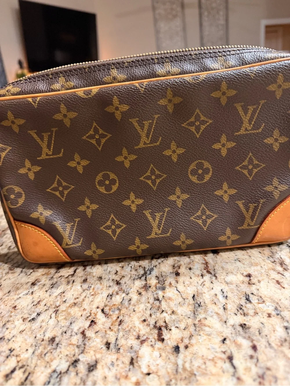 Louis Vuitton Monogram Marlee Dragonee Pouch in Brown and Tan